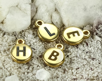 Custom Initial Charms - Add on - 24K Gold Laser Engraved letters, personalized monogram, wedding gift, bridesmaid gift, jewelry gift for all