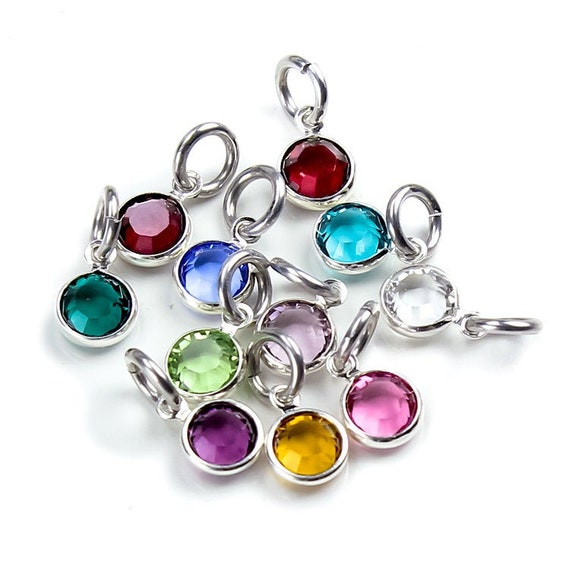 Add a Swarovski® Birthstone Charm, 6mm Crystal Charms, Silver 