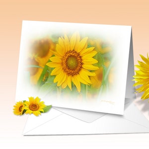 Tournesols, cartes de vœux, impression d’art, aquarelle numérique