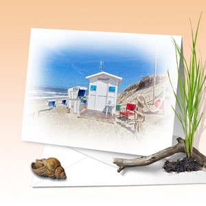 Strandzauber, Glückwunschkarte, Kunstdruck, digitales Aquarell
