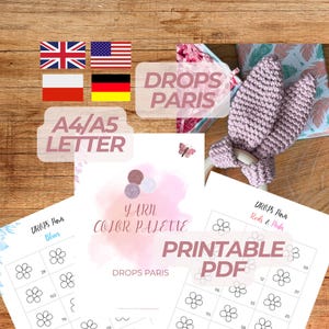 Organizador de lanas en PDF / Tarjeta de colores y registro de existencias de DROPS Paris