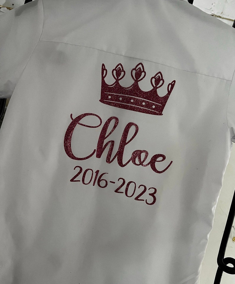 Personalise your Leavers Shirt at home School Leavers Day Personalise School Uniform Iron on Vinyl Decal Choose design and colours image 9