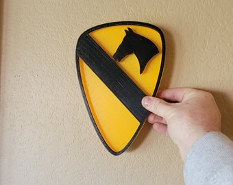 Willd Designs 3DP | 1st Cavalry Division Patch | Wall Art | All Army Units Available