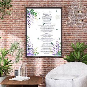 Desiderata poem / Max Ehrmann poem.  Motivation | Inspiration | Print | Wall Art | Minimalist | Quote | INSTANT DOWNLOAD. Christmas gift