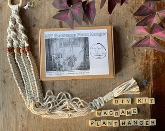 DIY KIT Macrame Plant Hanger / Macrame Kit / Plant Holder / Hanging Planter / Hanging Plant / Hanging Basket / Knotted Plant Hanger