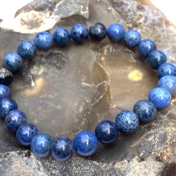 Natural Gemstone Men's Women's Elasticated Bracelet 8mm SAPPHIRE beads