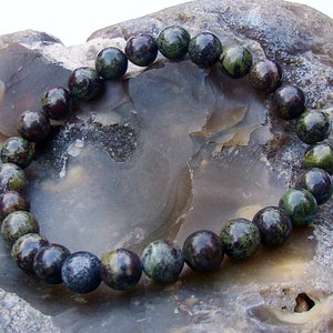 Natural Gemstone Men&#39;s Women&#39;s Elasticated bracelet 8mm Agate beads