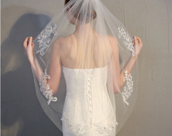 Simple Elegant Fingertip Wedding Veil One Layer OY1