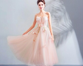 A-Line Off-the-Shoulder Tea-Length Sweetheart Dress for Prom, Graduation, Wedding, Bridesmaid,  After-party, Special Occasion