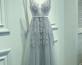 baby blue and silver wedding dresses