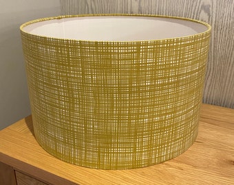 Handmade Lampshade in a olive colour Scribble fabric, Various Sizes available, Ceiling or Table Lamp options