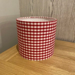 Handmade Lampshade in a Beautiful Red Gingham Check Fabric, Various sizes available, Ceiling or Table / Floor Lamp Options