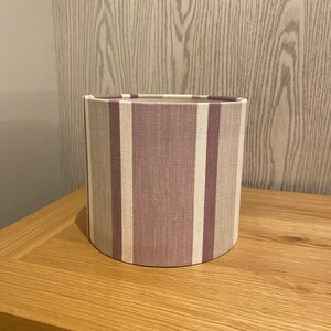 Handmade Lampshade in Laura Ashley Awning Stripe Fabric In Grape Colour way, Various sizes available Ceiling or Table / Floor Lamp Options image 4