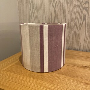Handmade Lampshade in Laura Ashley Awning Stripe Fabric In Grape Colour way, Various sizes available Ceiling or Table / Floor Lamp Options image 5