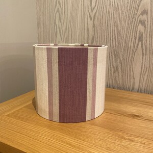 Handmade Lampshade in Laura Ashley Awning Stripe Fabric In Grape Colour way, Various sizes available Ceiling or Table / Floor Lamp Options image 6