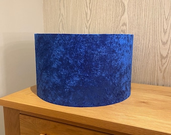 Handmade Lampshade in a beautiful Royal blue Velvet Fabric, Various sizes available, Ceiling or Table / Floor Lamp Options