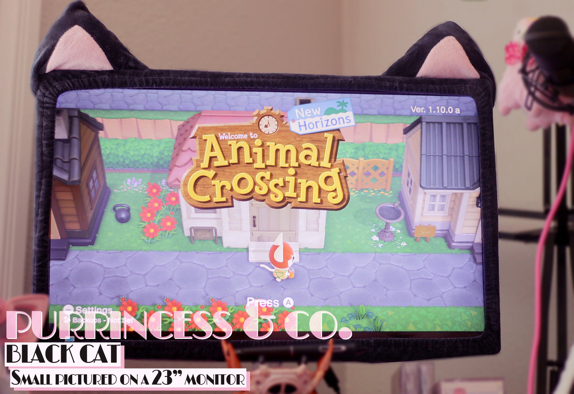 Cute Pastel Monitor Computer pc Screen Dust Cover Animal Ears Etsy