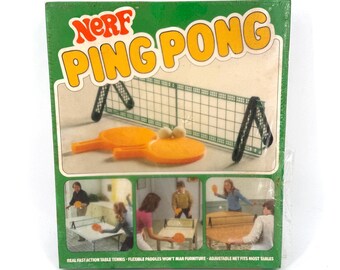 Vintage Nerf Ping Pong Table Tennis Parker Brothers 1982 - In Plastic