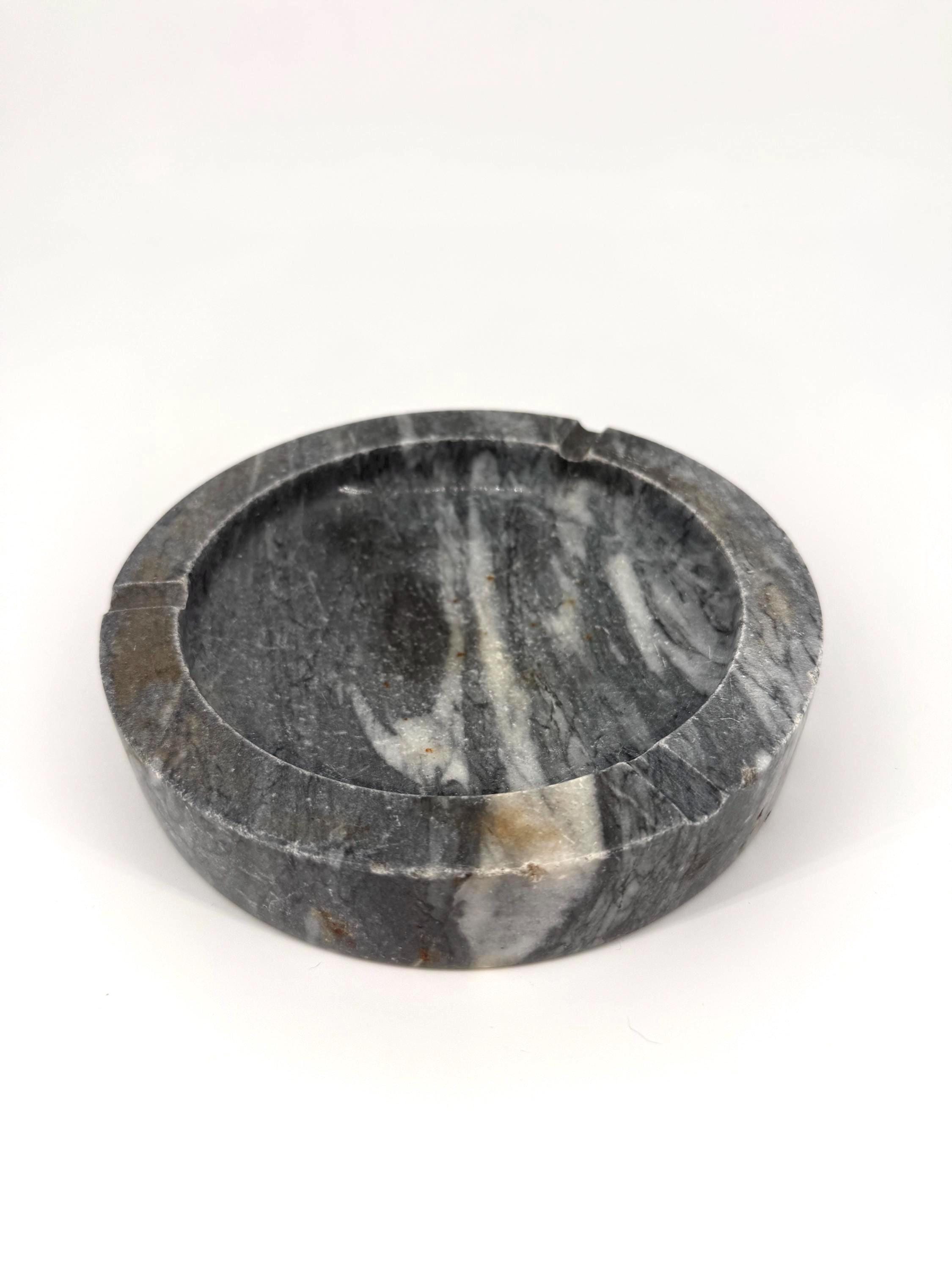Vintage White Grey Marble Ashtray - Etsy
