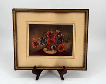 Antique Vintage Floral Framed Art