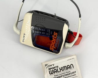 Sony Sports 1996 Walkman WM-FS399 AM/FM White Portable Cassette Player, Tested & Working