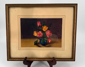 Antique Vintage Floral Framed Art
