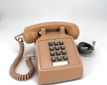Vintage Beige Blush Push Button Telephone - Touchtone Telephone – Model RFC-SLT, Tested & Works
