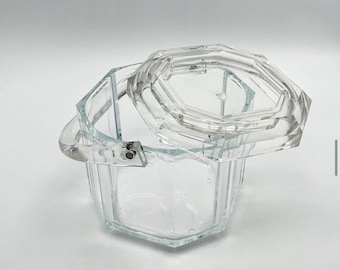 Vintage Lucite Lidded Bareware Ice Bucket by Grainware