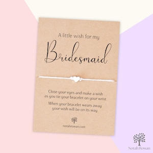 Cadeau de demoiselle d'honneur, bracelet de demoiselle d'honneur, bracelet Un petit souhait pour ma demoiselle d'honneur, carte de remerciement de demoiselle d'honneur, boîte à propositions de demoiselle d'honneur