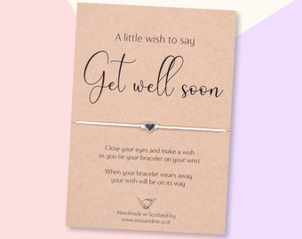 Get Well Soon Gift, Get Well Soon Wish Bracelet, Get Well Soon Card, Get Well Soon Pulsera de amistad, Regalo de recuperación rápida, Regalo de hospital