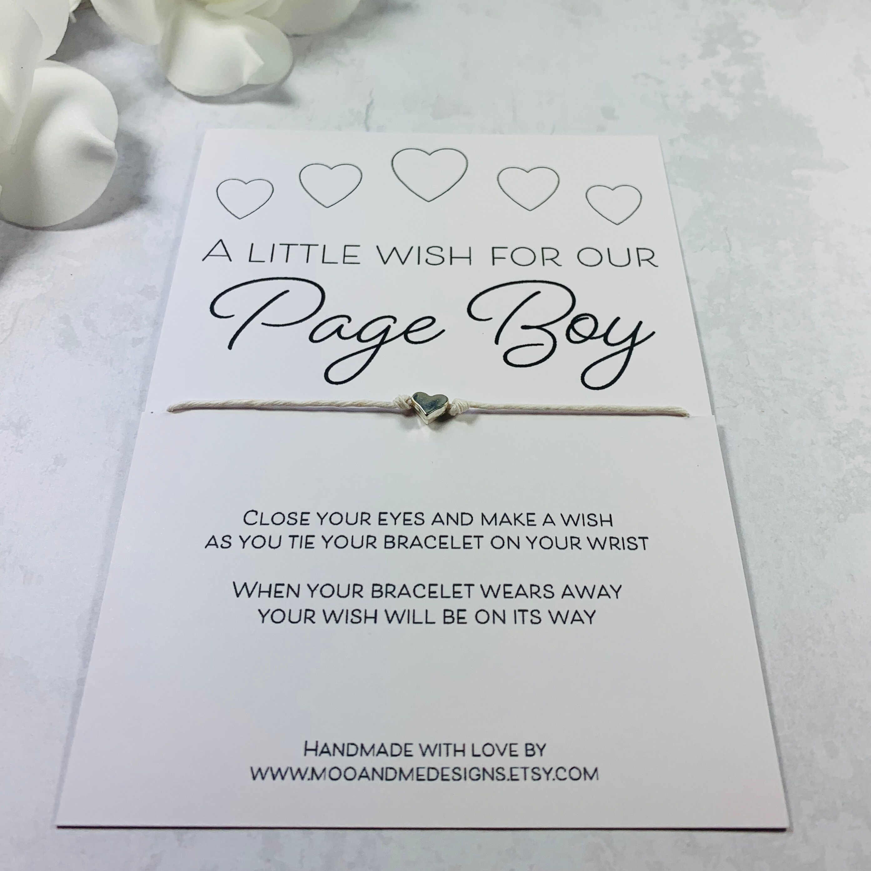 Page Boy Gift Page Boy Wish Bracelet A Little Wish For Our Etsy