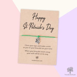 Bracelet de voeux pour la Saint-Patrick, carte de Saint-Patrick, bracelet pour la Saint-Patrick, cadeau de Saint-Patrick, Saint-Patrick, 17 mars