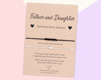 Father And Daughter Wish Bracelet, Matching Bracelets for Father And Daughter, Gift for Dad, Fathers Day Gift, Bracelets To Share