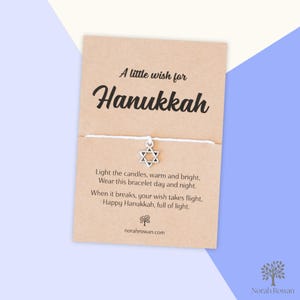 Bracelet de voeux de Hanoucca, cadeau de Hanoucca, carte de Hanoucca, cadeau de Hanoucca, bracelet de Hanoucca, bijoux de Hanoucca, bracelet de l'amitié de Hanoucca