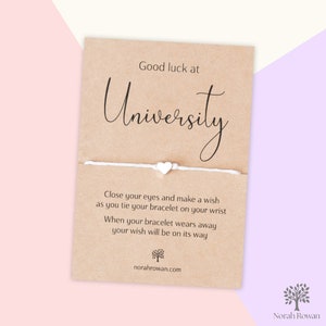Bracelet de voeux de bonne chance à l'université, cadeau d'université, cadeau de début d'université, bracelet d'amitié Premier jour de l'université, nouvelle carte Uni