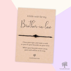 Bracelet de souhaits de beau-frère, carte d'anniversaire de beau-frère, cadeau de frère, bracelet d'amitié de frère, bracelet de frère, cadeau de frère