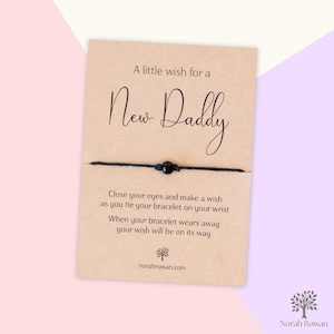 Bracelet de souhaits pour nouveau papa, carte de voeux pour un nouveau papa, cadeau de souhaits pour un nouveau papa, futur papa, cadeau de baby shower, fête des pères