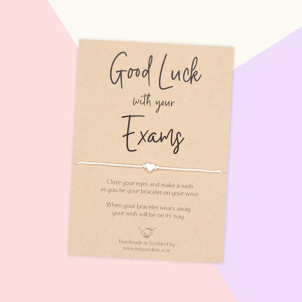 Good Luck With Your Exams Wish Bracelet, Exams gift, Exam Present, GCSE's, A Levels, Good Luck Friendship Bracelet, Good Luck In Your Exams