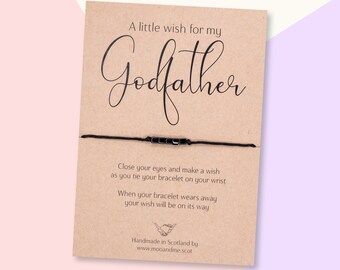 Godfather Wish Bracelet, Godfather Gift, Godfather Friendship Bracelet, Christening, Baptism, Naming Ceremony