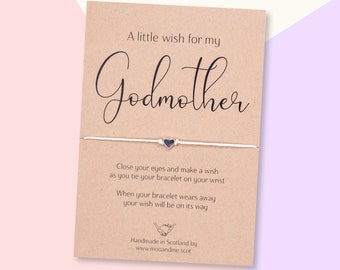 Godmother Wish Bracelet, Godmother Gift, Godmother Friendship Bracelet, Christening, Baptism, Naming Ceremony