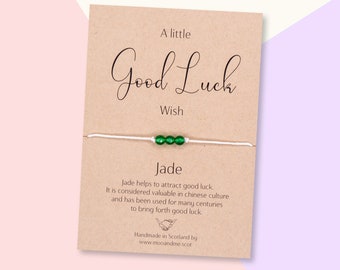 Jade Bracelet, Good Luck Wish Bracelet, Jade Friendship Bracelet, Gemstone Wish Bracelet, Jade Jewellery, Jade Jewelry, Good Luck Gift