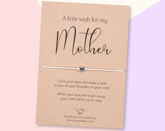 Mother Wish Bracelet, Mother Gift, Mother's day card, Mother Friendship Bracelet, Mummy Charm Bracelet, Mum Present, Mum Birthday Card