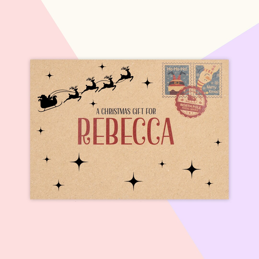 Christmas Money Envelope Personalised, Christmas Money Wallet