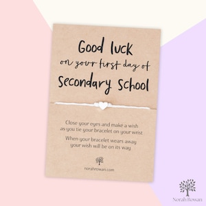 Bracelet de voeux bonne chance pour votre premier jour d'école secondaire, cadeau de rentrée, cadeau de rentrée des classes, bracelet d'amitié pour la rentrée