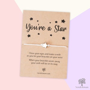 You&#39;re A Star Wish Bracelet, Thank You Gift, Employee Gift, Corporate Favour Favor, School Class Present, Worker Appreciation