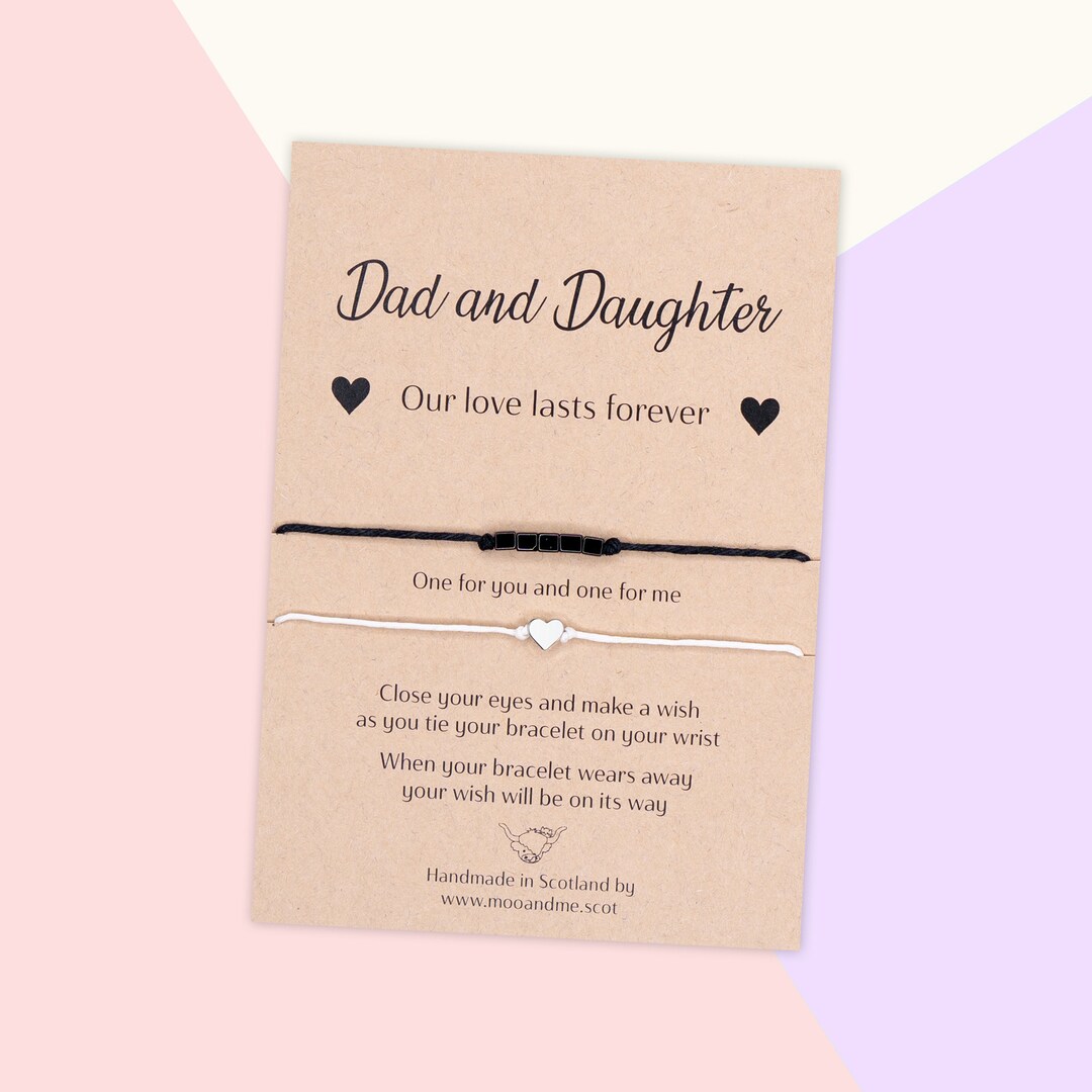 Dad and Daughter Wish Bracelet, Matching Bracelets for Dad and Daughter