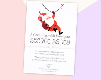 Secret Santa Gift, Secret Santa Wish Bracelet, Work Colleague Gift, Christmas Bracelet, Christmas Jewelry, Happy Holidays, Xmas Gift