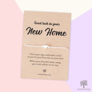 Bracelet de voeux de bonne chance dans votre nouvelle maison, cadeau de bonne chance dans votre nouvelle maison, bracelet d'amitié pour une nouvelle maison, cadeau de déménagement, félicitations