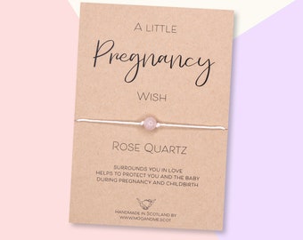 Pregnancy Gift, Pregnancy Wish Bracelet, Rose Quartz Bracelet, Fertility Bracelet, Crystal Healing Bracelet, Mum To Be Gift, IVF Conception