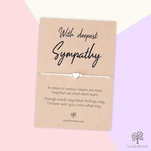 Avec bracelet de mes plus sincères condoléances, carte de sympathie, cadeau de condoléances, cadeau de deuil, une pensée pour vous, perte, soutien, toujours avec vous